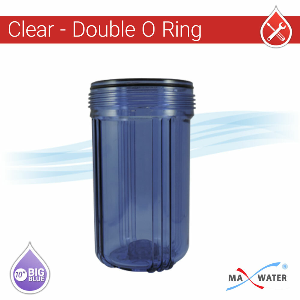 10″x4.5″ Clear 1″ Port whole house Water Filter 3 Stages System + Gauges
