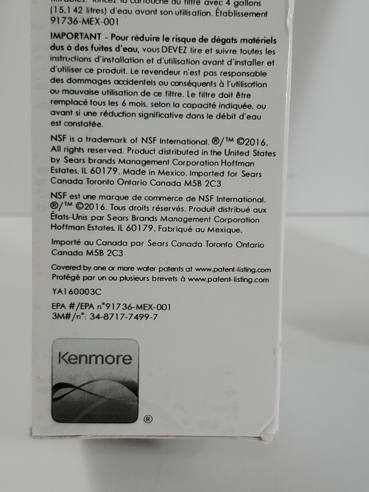 Kenmore 460-9083 Replacement Refrigerator Water Filter Replaces Model 4609030