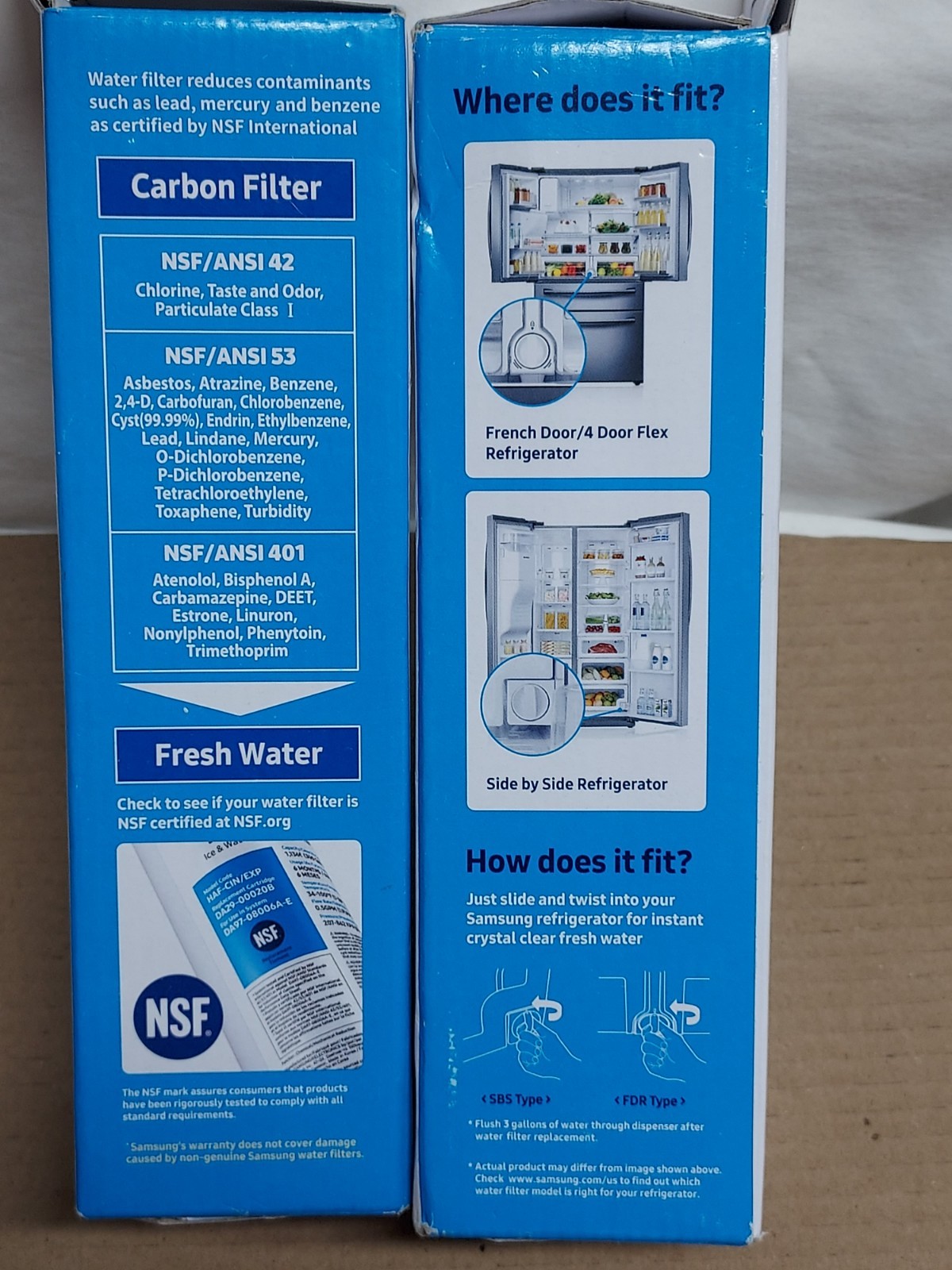 Samsung Refrigerator Water Filter 2pk HAF-CIN/EXP DA29-00020B DA97-08006A-E