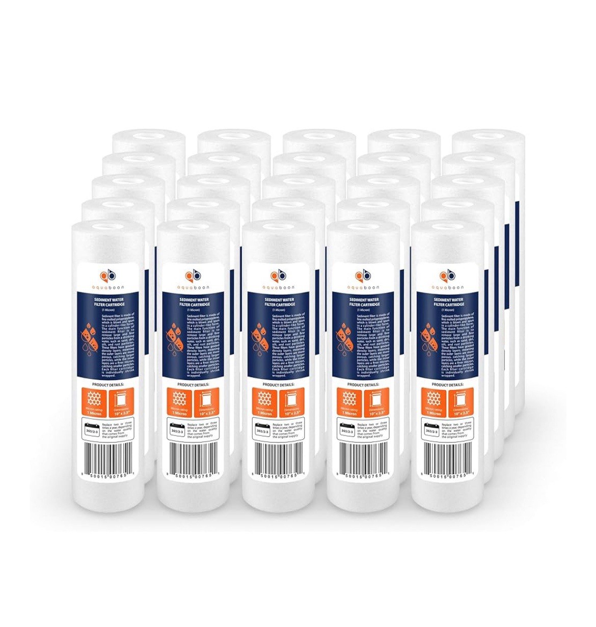 Whole House Sediment Filter – 1 Micron Water Filter 10 x 2.5 – 25 Pack Case