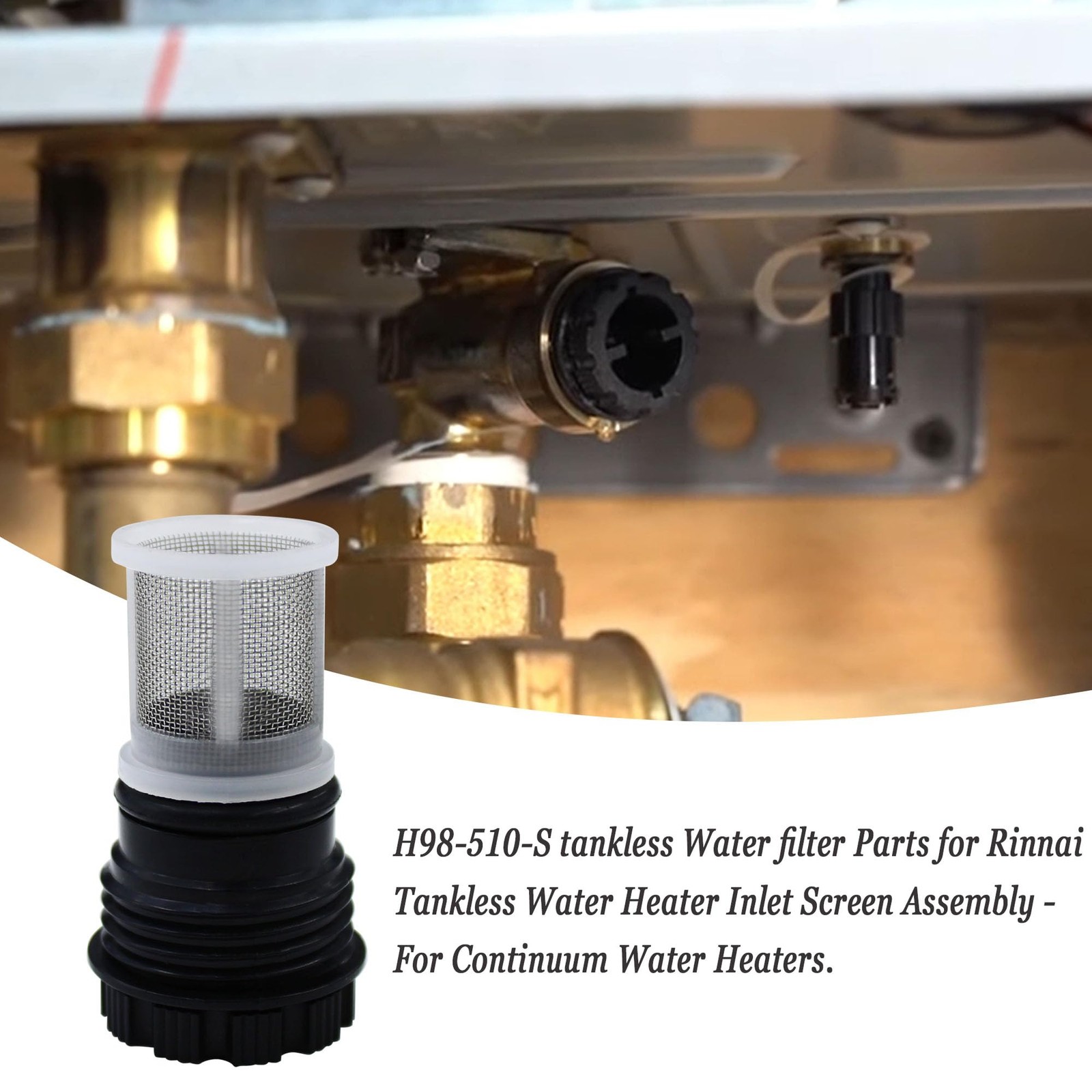 H98-510-S tankless Water Filter Parts for Rinnai 1, (2 pack)