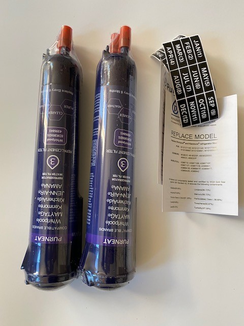 2 Pack – Refrigerator Water Replacement Filters EDR3RXD1 4396841 4396710, SEALED