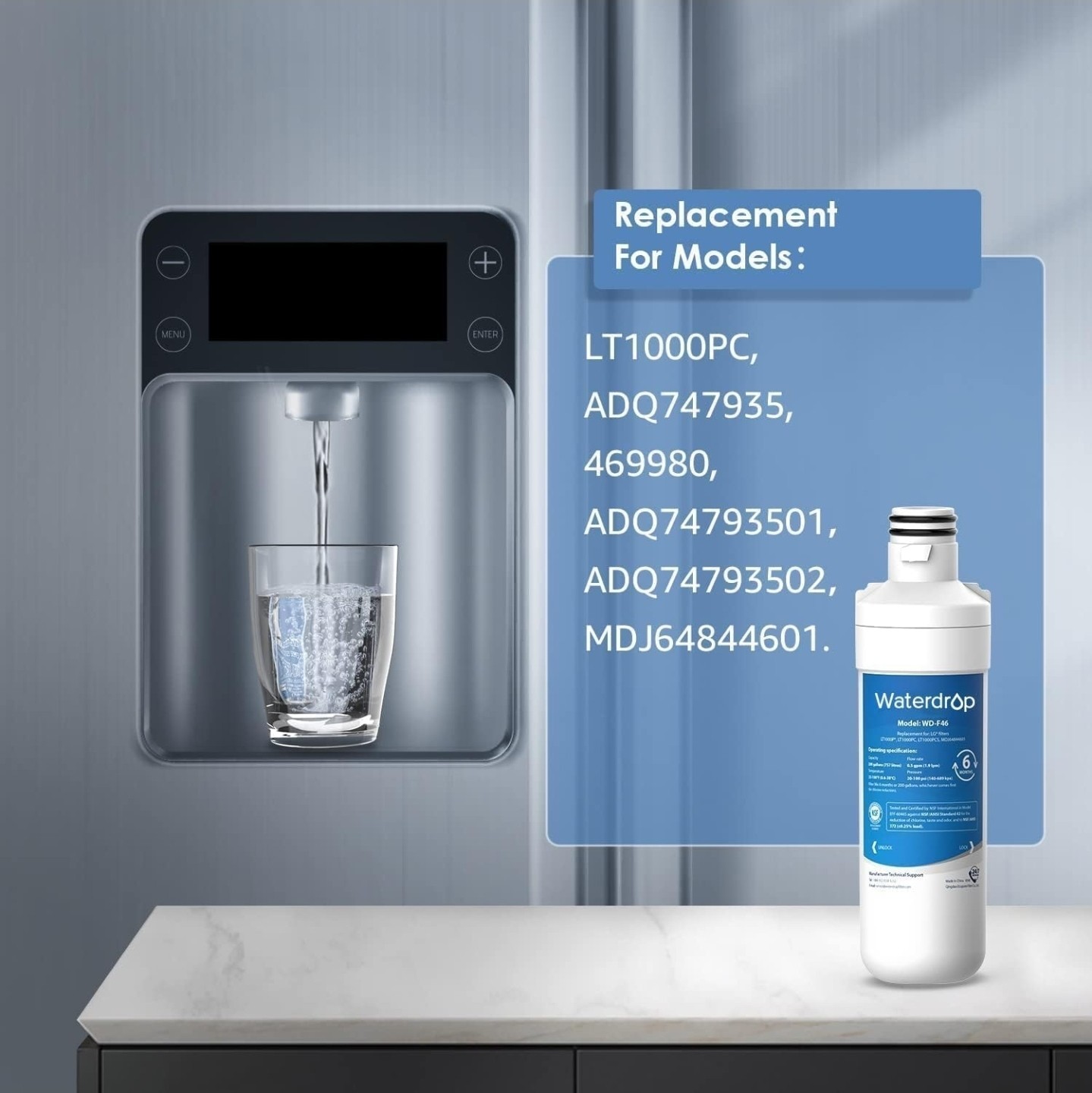 Waterdrop WD-F46 Refrigerator Water Filter NEW