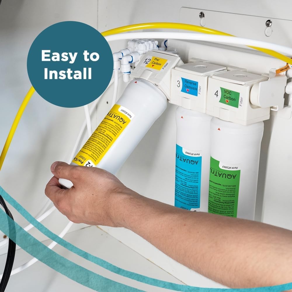 Large, AquaTru Classic, Classic Smart & Undersink Pre/Carbon Filter (Yellow)