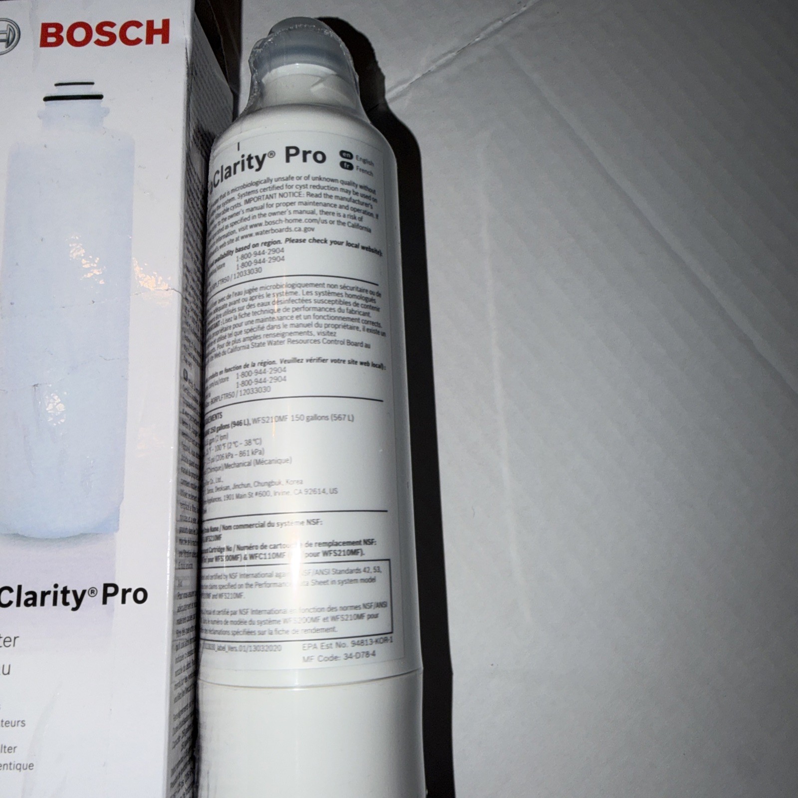 Bosch Twist-In Fridge Water Filter (Sealed New) Retails
