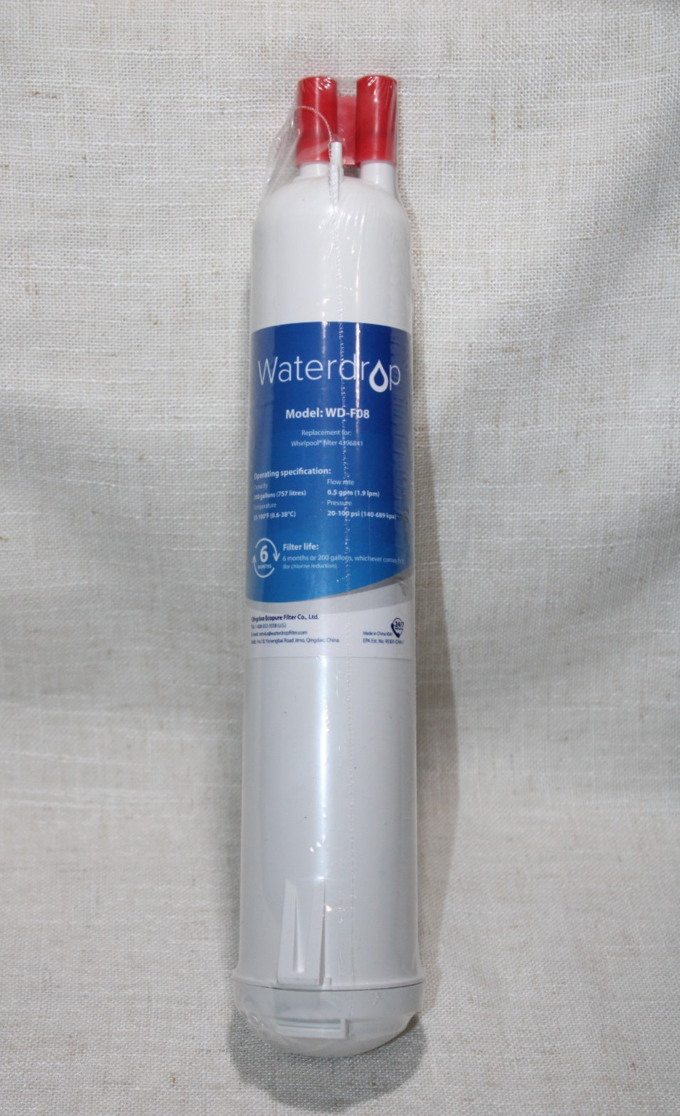 Waterdrop WD-F08 Refrigerator Water Filter, Fits Kenmore® 46-9083, 46-90309 NEW