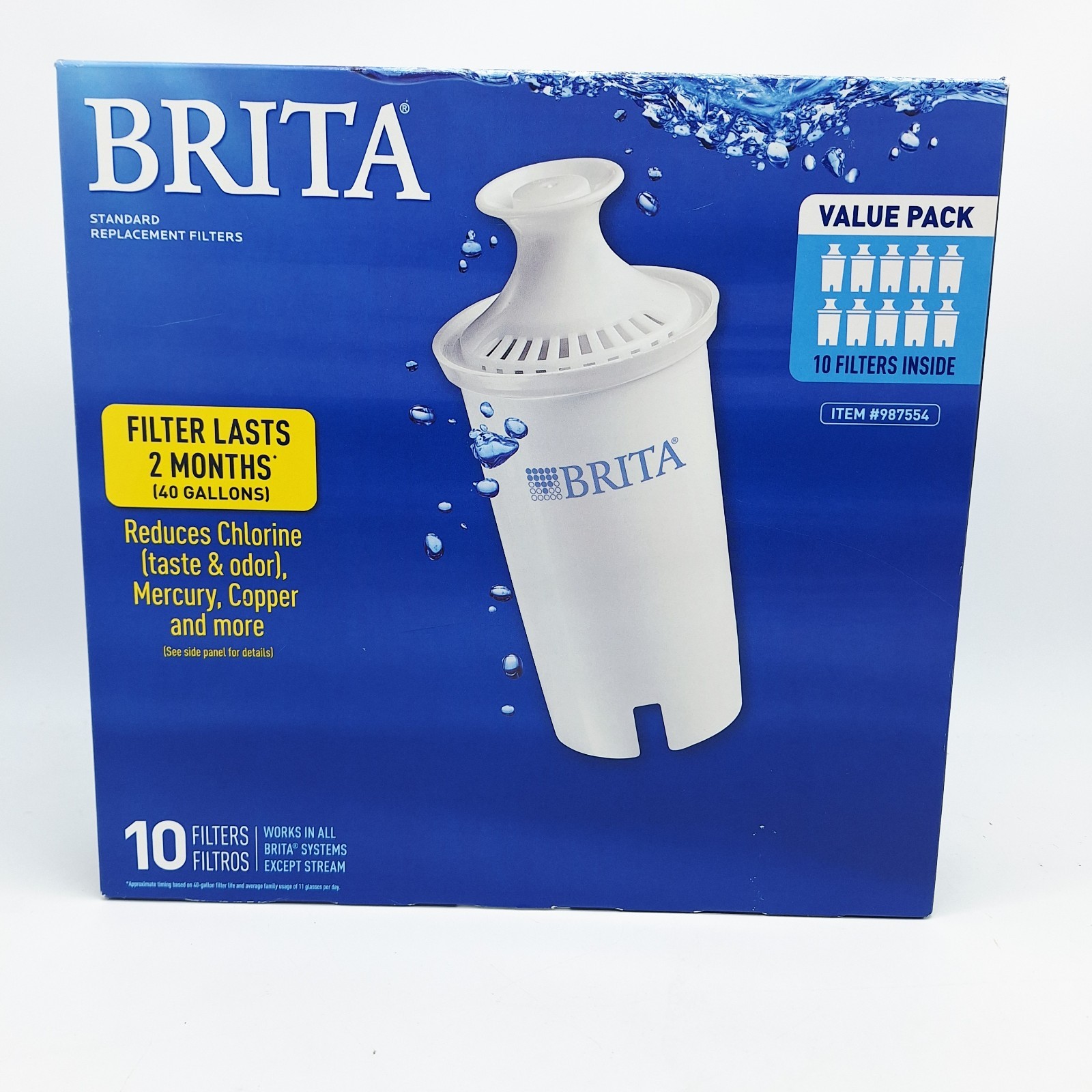 Genuine OEM Brita 10 Pack Eater Filters Pitcher Standard Replacement