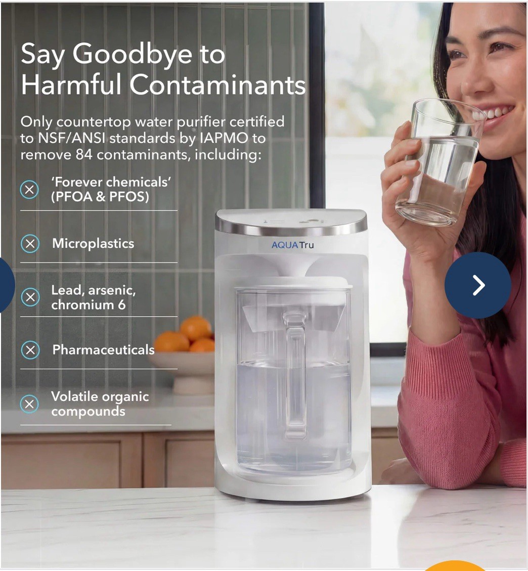 AquaTru Carafe With Glass Carafe And Partial Descale Kit -Filters Not Included