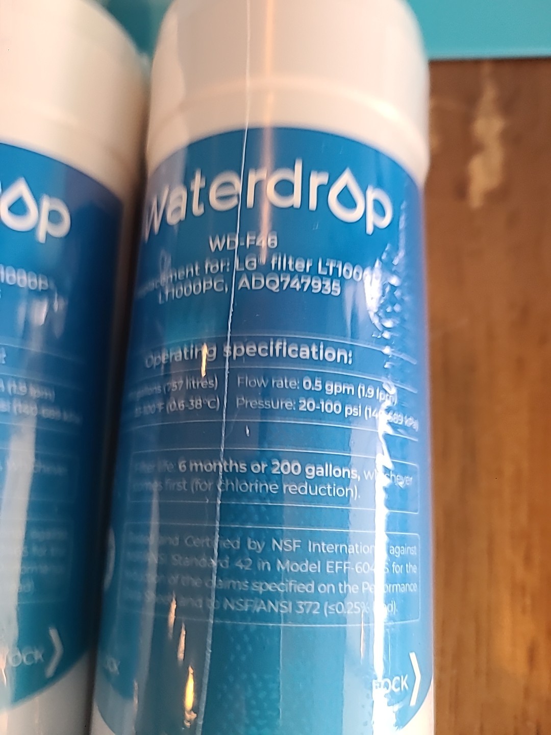 2 Waterdrop WD-F46 Water Filters LG Refrigerator