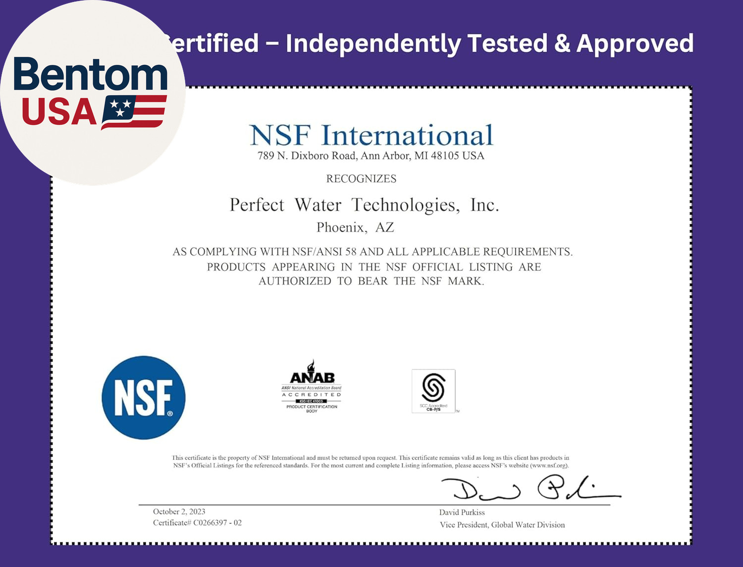 TMAFC-ERP Artesian Full Contact Reverse Osmosis System, 7-Stages, Patented 2-Pas