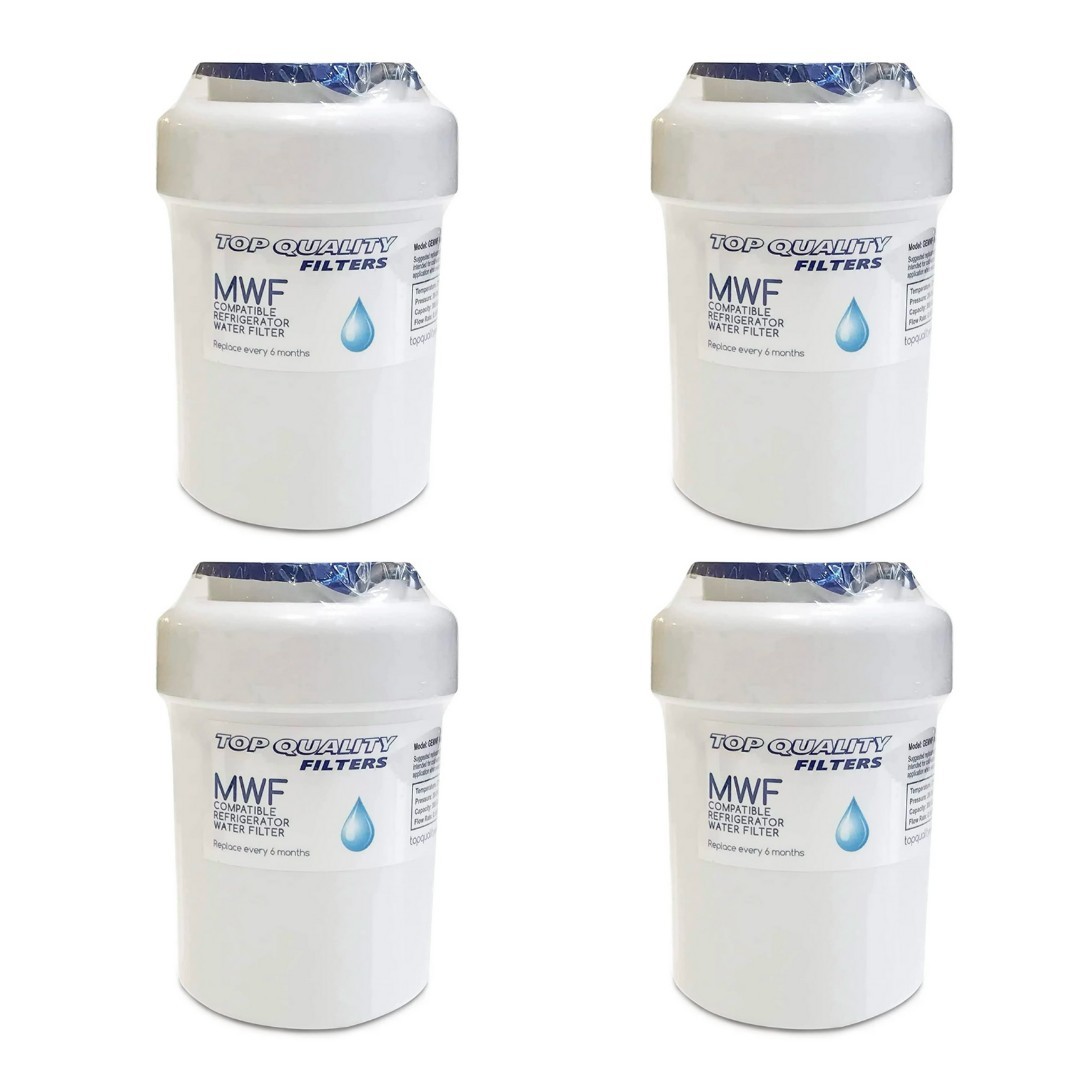 4 Pack GE MWF Smart Water Refrigerator Filter Replacement