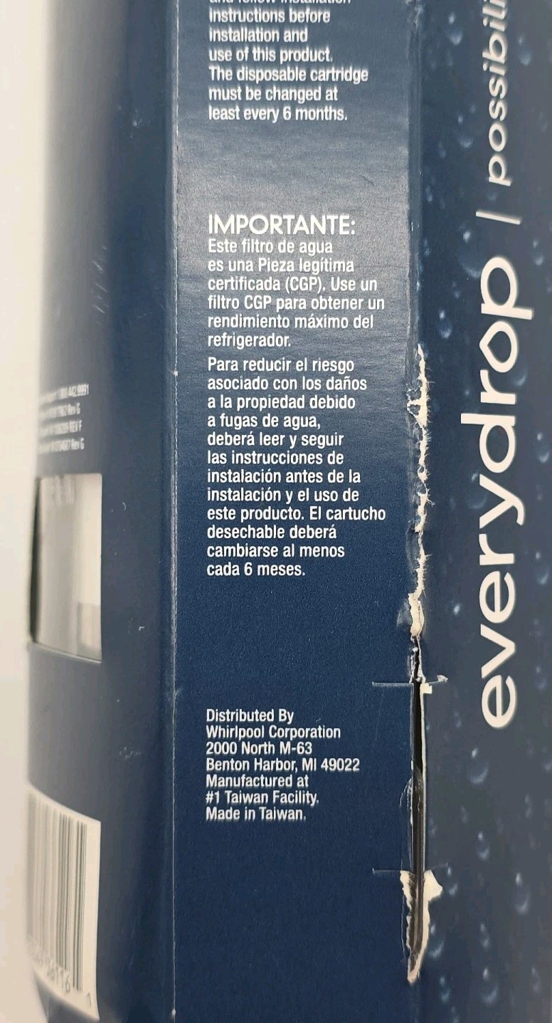 Refrigerator Replacement Filter 3 EDR3RXD1 P1WB2 L Sealed