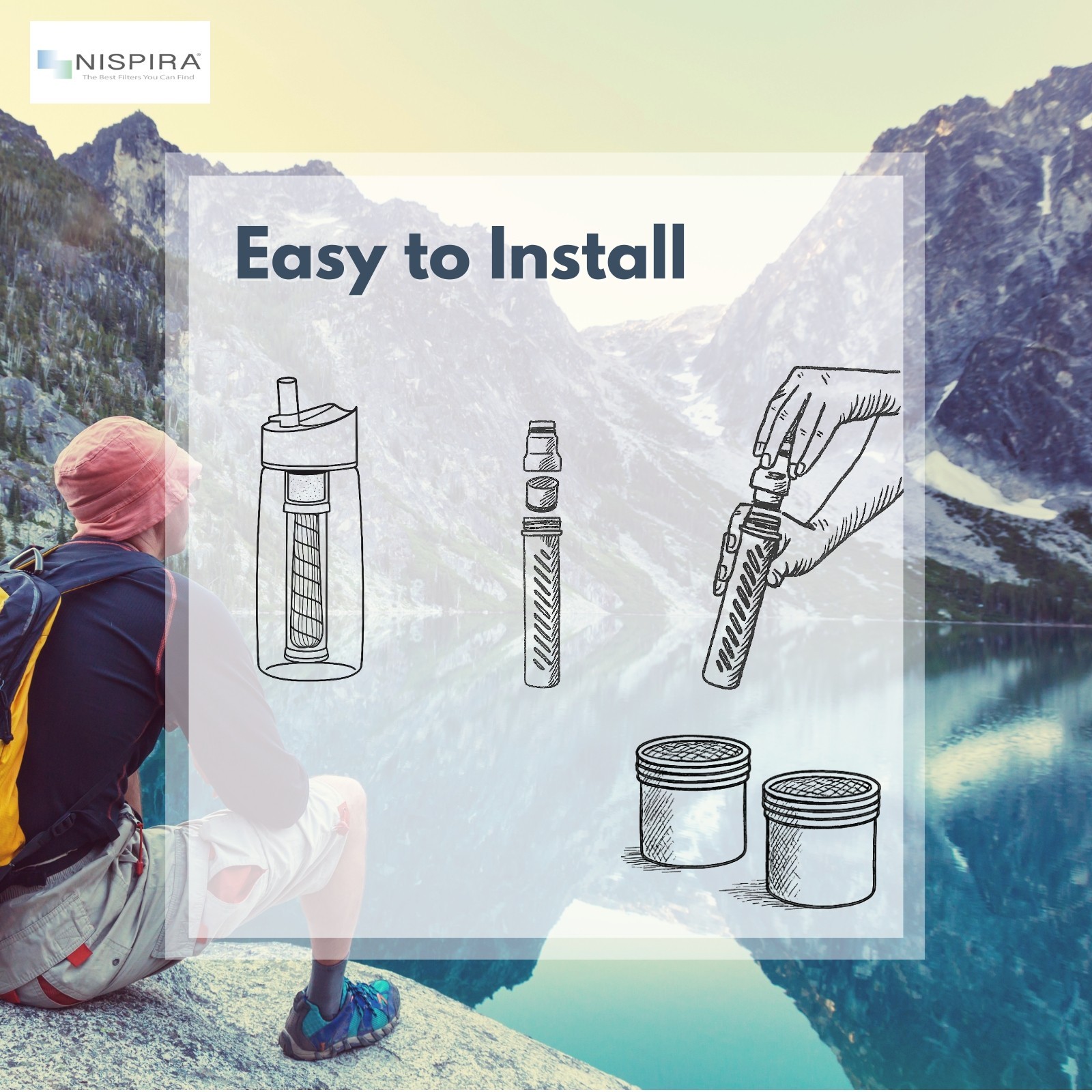 Nispira Filter Replacement for Lifestraw Stell Universal Go2 Play Bottle, 2 Pcs