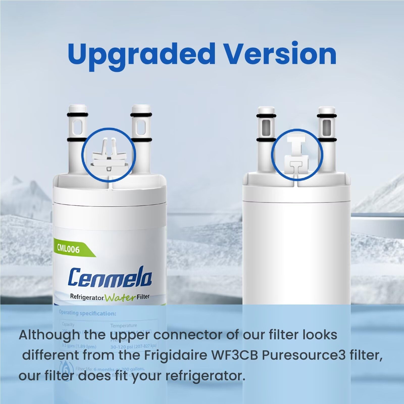 WF3CB Replacement Water Filter for Frigidaire Pure Source 3 9″ 1-Pack