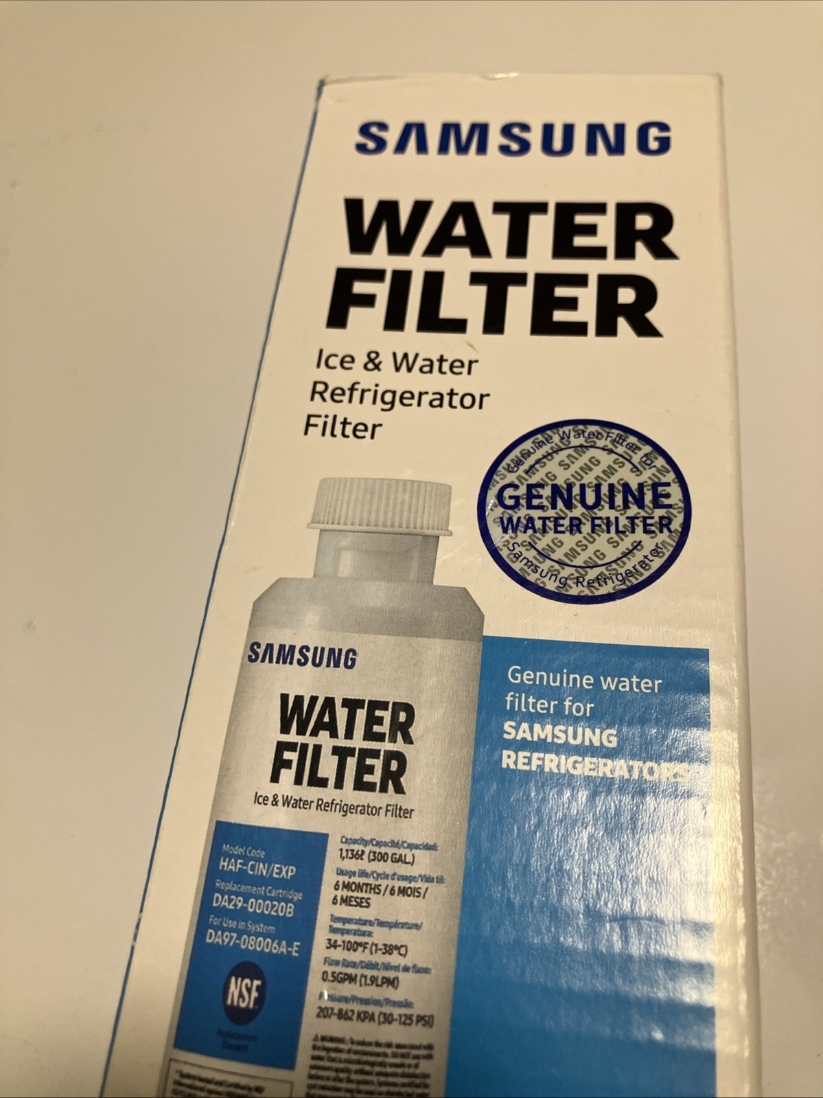 SAMSUNG HAF-CIN/EXP Water/Ice Filter for Refrigerator DA29-00020B DA97-08006A-E