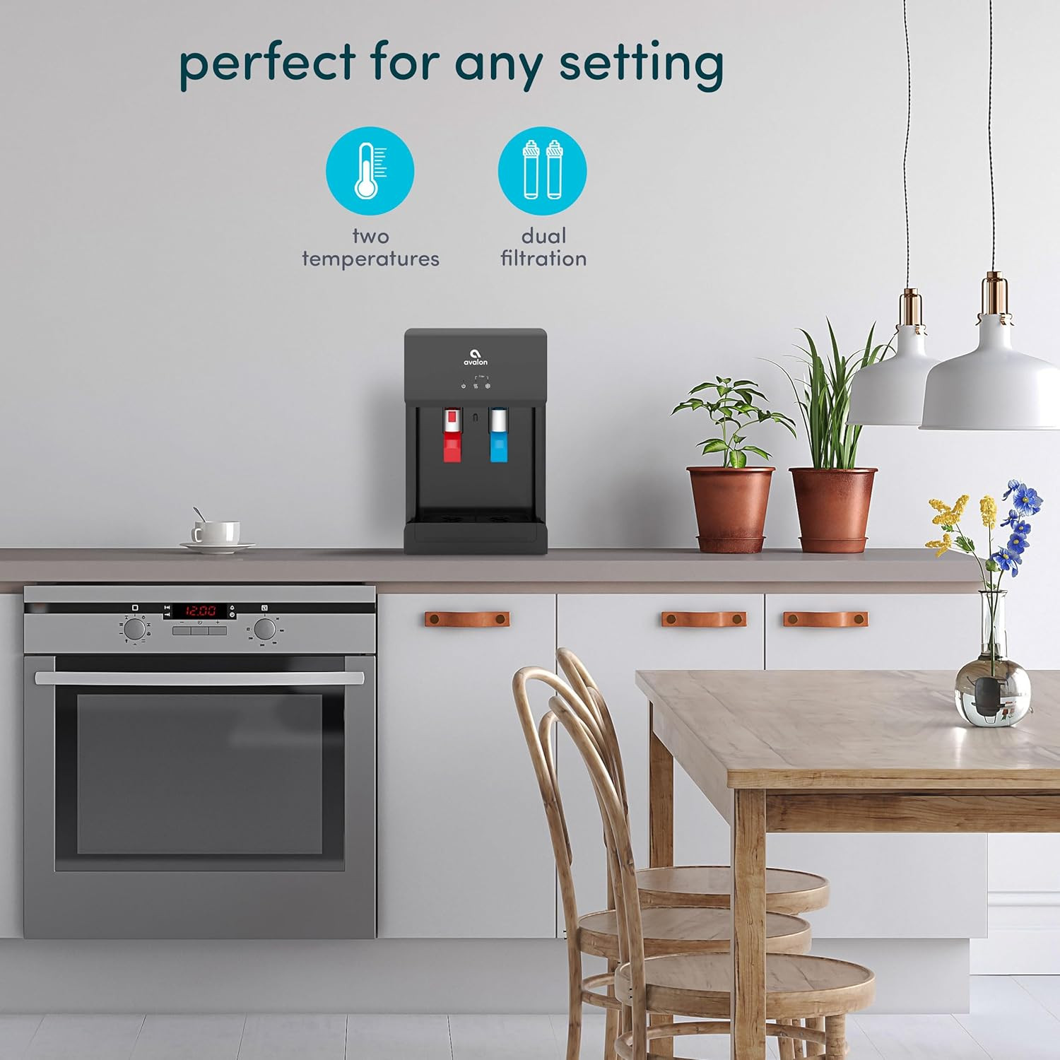 Avalon B8BLK Countertop Touchless Bottleless Water Cooler-2 Stage Water Filters