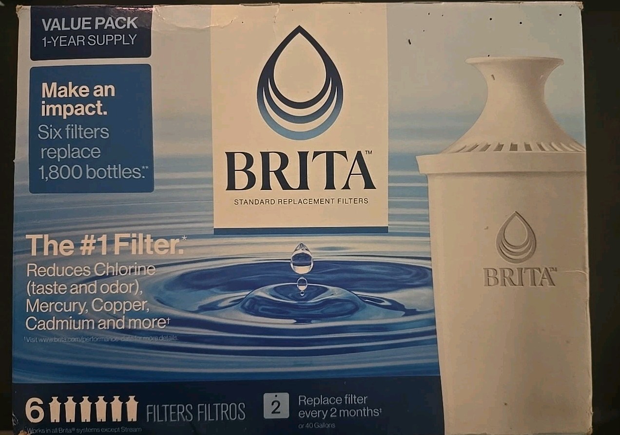 BRITA Standard Water Filter Replacement Filters for Pitchers and Dispensers 6 Pk