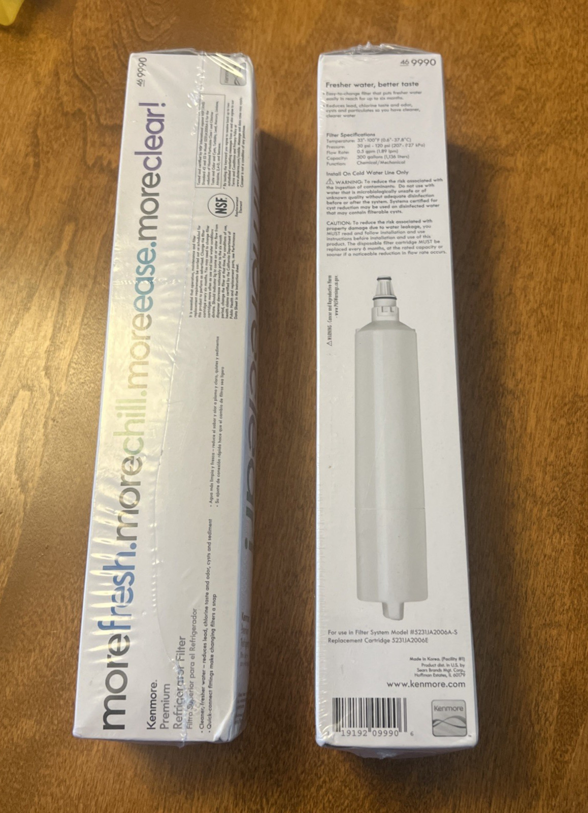 Two Kenmore 46-9990 Water Filter For Aqua Optima Evolve – White