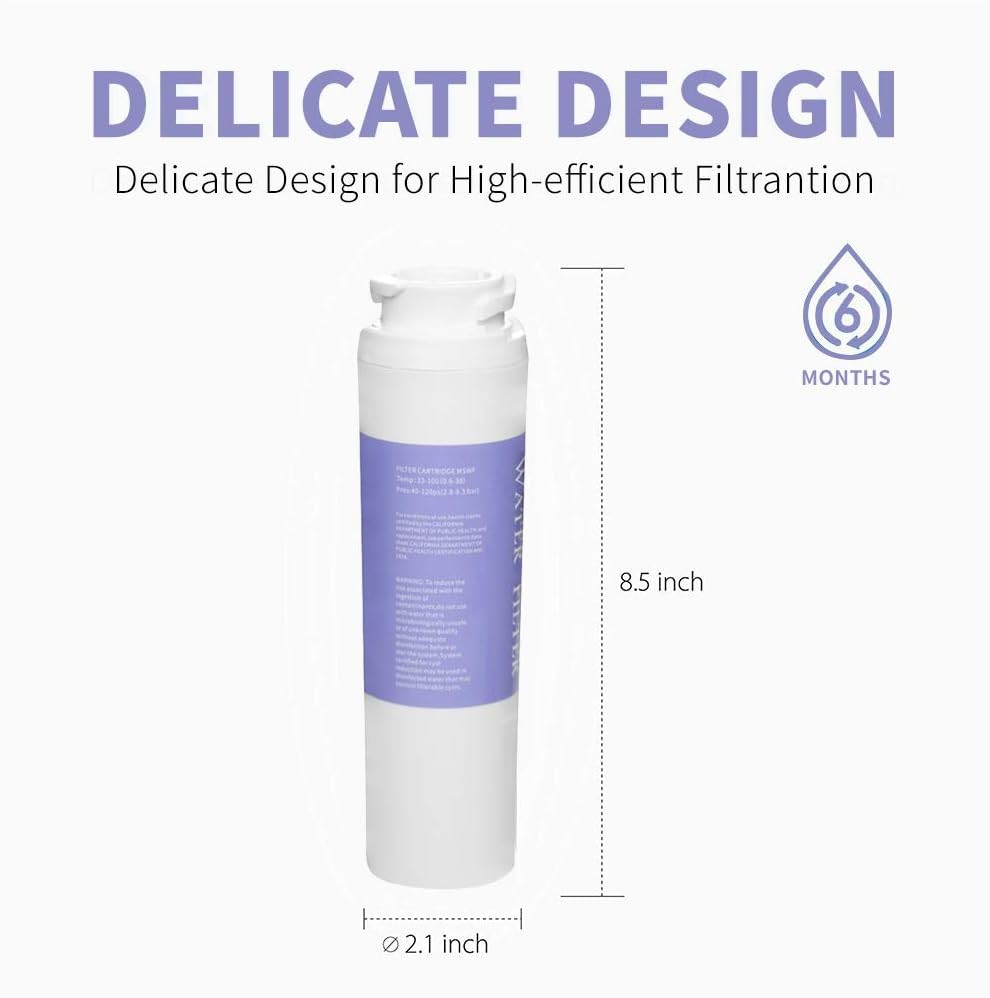 2 Pack PONNIC MSWF Refrigerator Water Filter for GE MSWF Replacement Cartridge