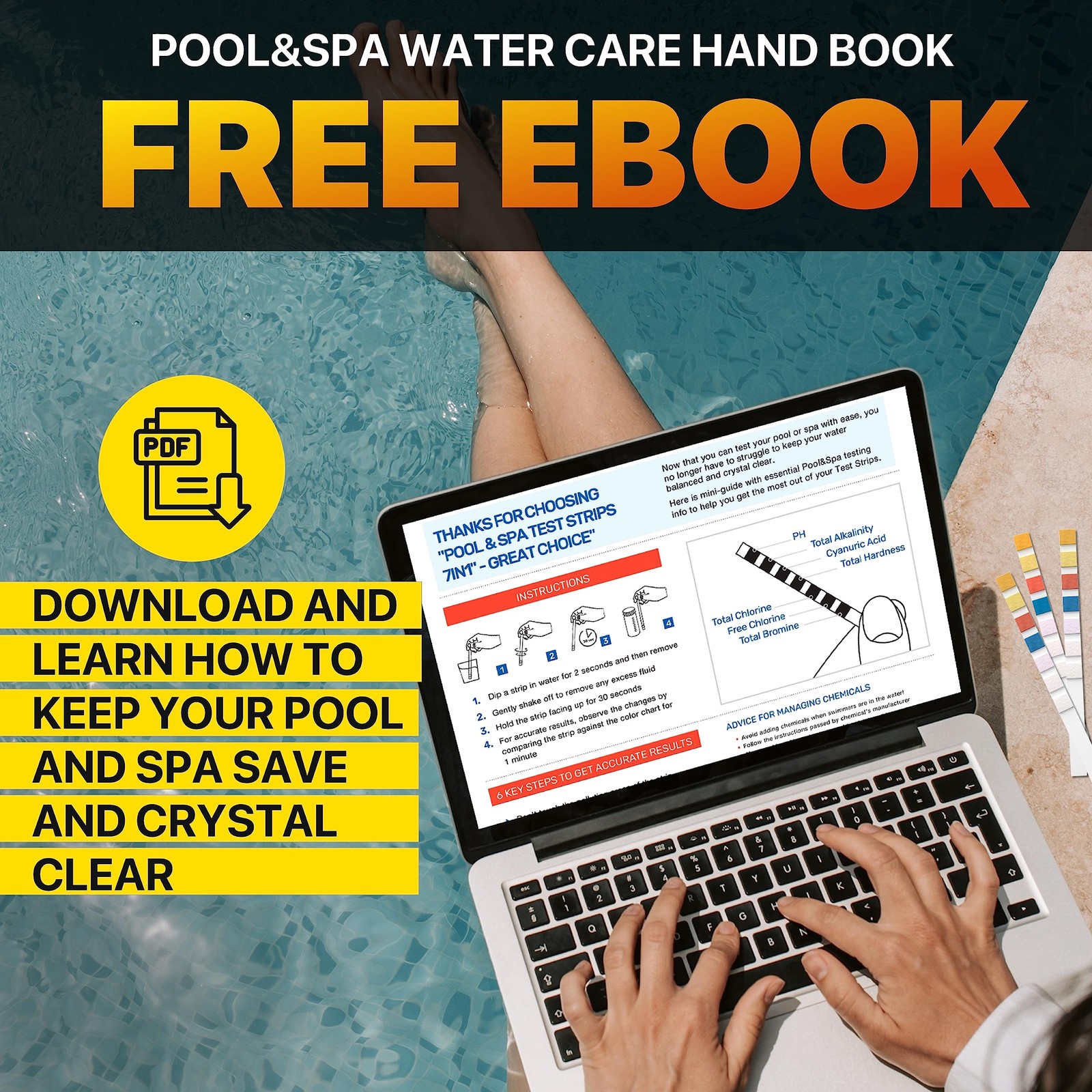 All-New Pool and Spa Test Strips 7 in 1 Quick SuperAccurate Swimming 150…