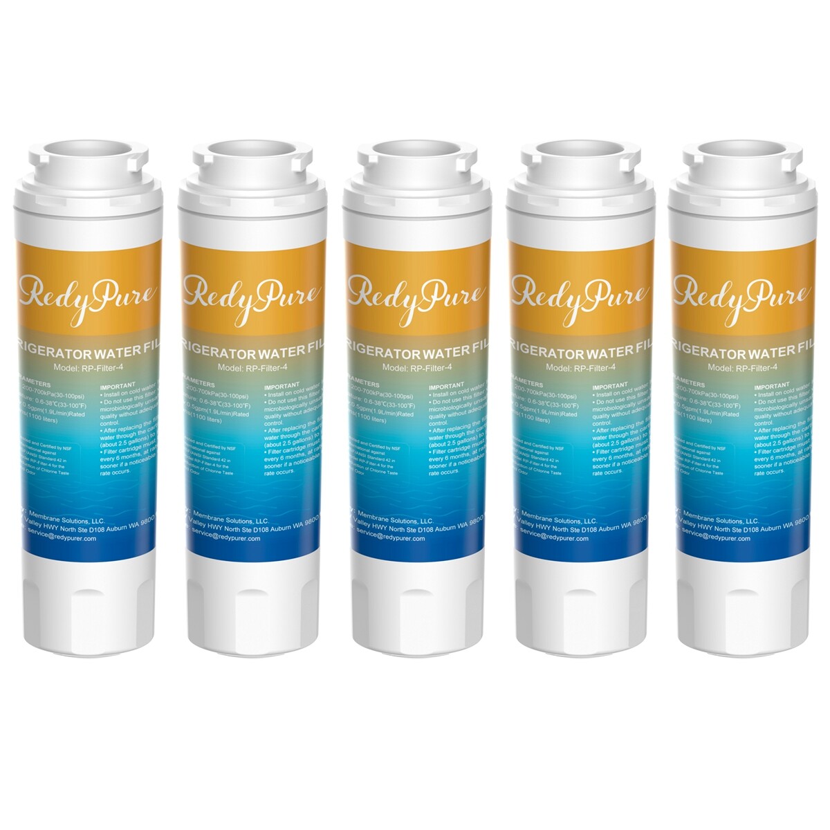 5 Pack Fit for UKF8001 4396395 RWF0900A UKF8001AXX-200 Refrigerator Water Filter