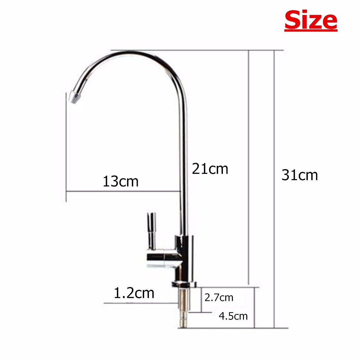 1/4» 1/2″ Kitchen Sink Faucet Tap Reverse Osmosis Drinking Water Filter