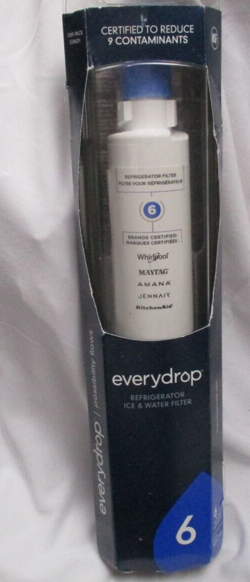 Whirlpool Ice and Water Refrigerator Filter 6, EDR6D1, Single-Pack , White, NEW!