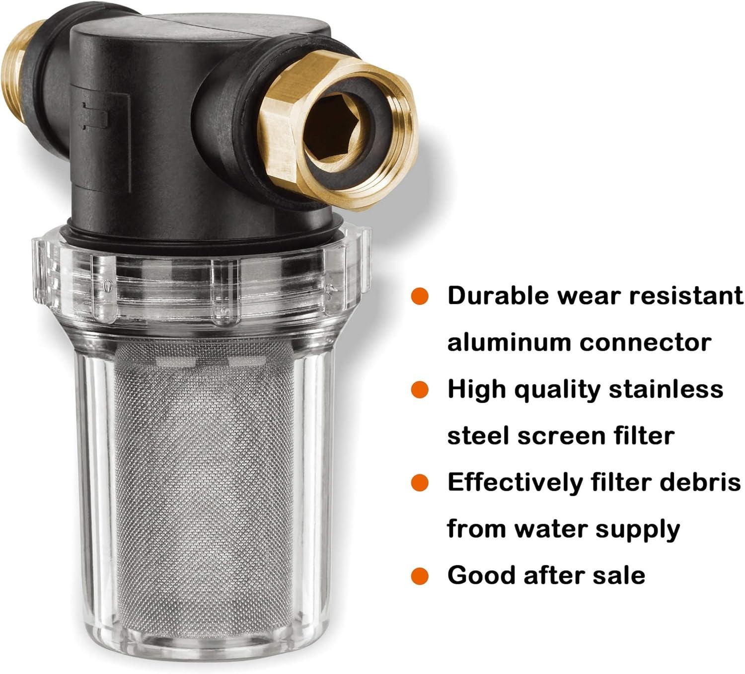 Compact Hose Filter with Dual Mesh Screens & Lightweight Design – 3x5x2 in