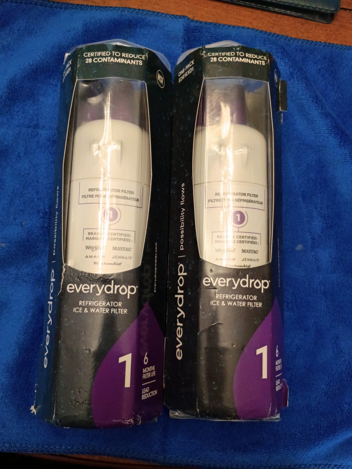 2 PACK ΕDR1RXD1 Refrigerator Wate Filter 1 Replacement New