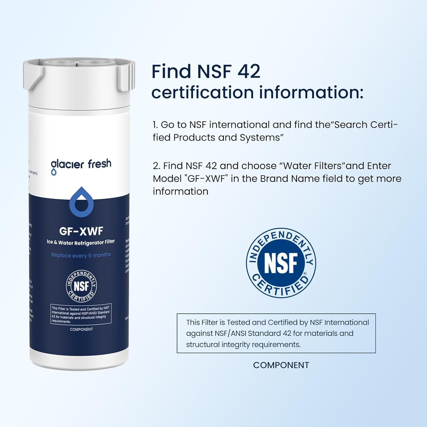 GLACIER FRESH XWF Replacement for GE XWF Refrigerator Water Filter Pack of 3 (No