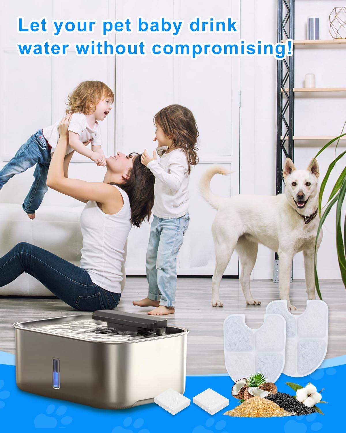 6+6 Pack Dog Water Filter Replacements with FEELNEEDY 3Gal/12L Dog Water Disp…