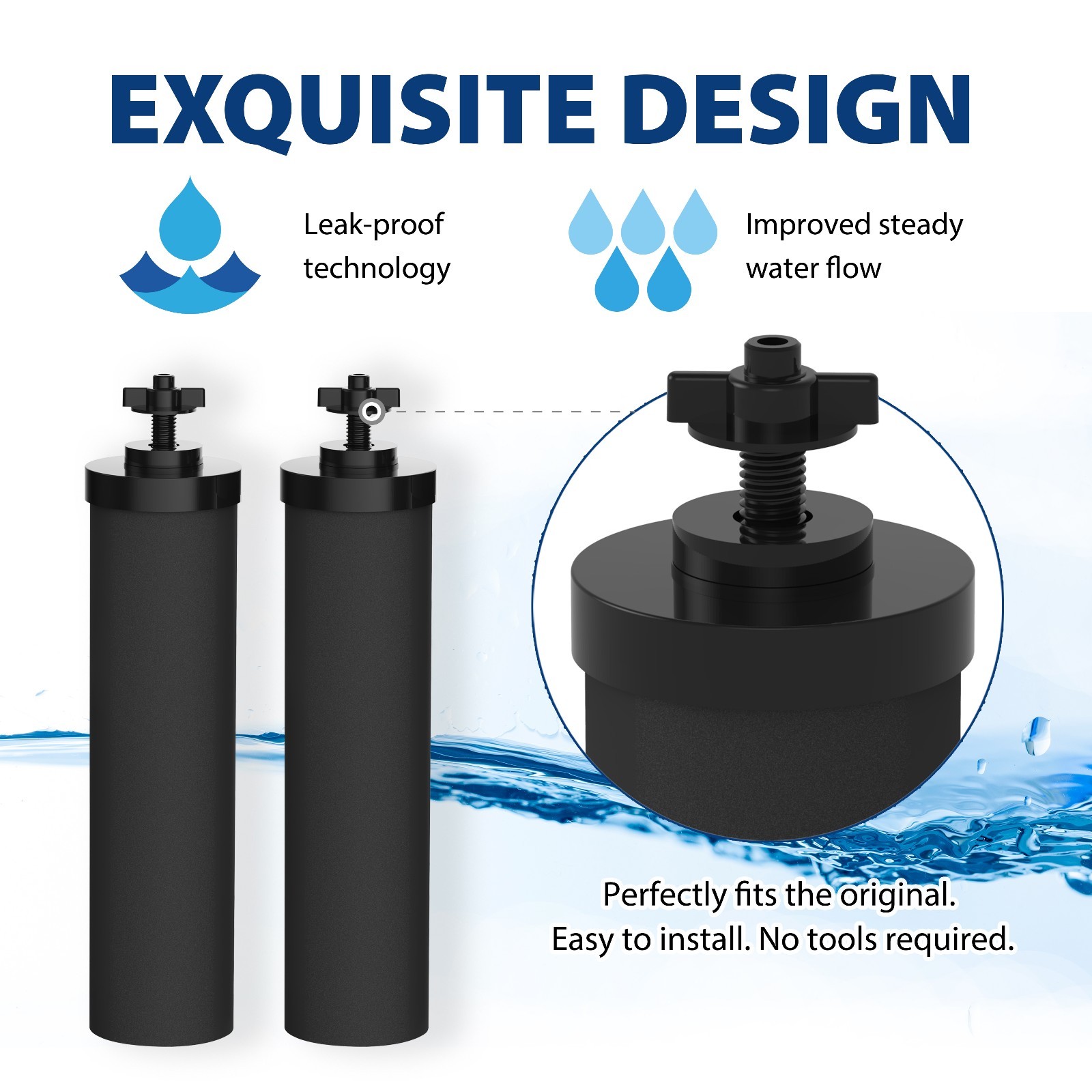 Fits Black Berkey® Water Filters Purification Element BB9-2 Cartridge AQUA CREST