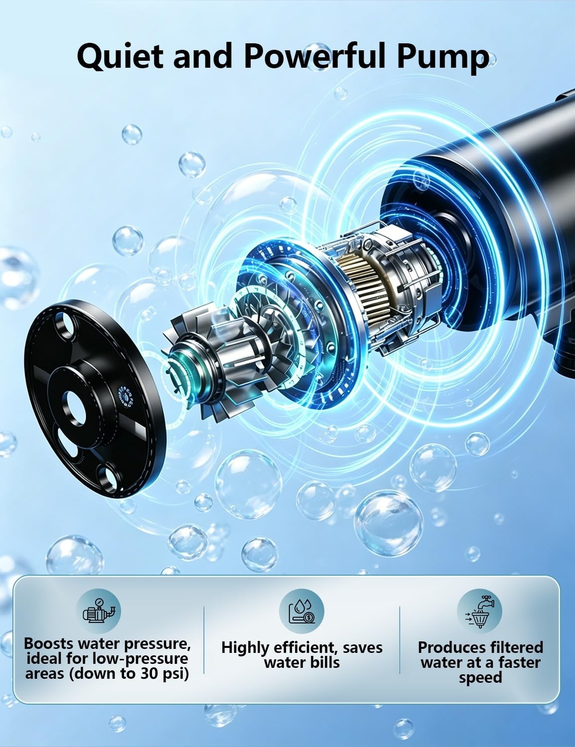 OEMIRY Stainless Steel 600 GPD Tankless Reverse Osmosis System 9-Stage Alkaline