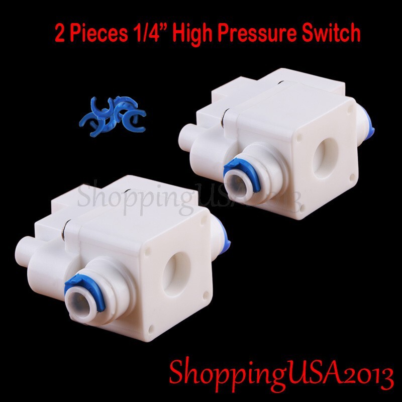 2 Pcs 1/4″-1/4″ High Pressure Switch Push In Quick Connect RO Water Filter