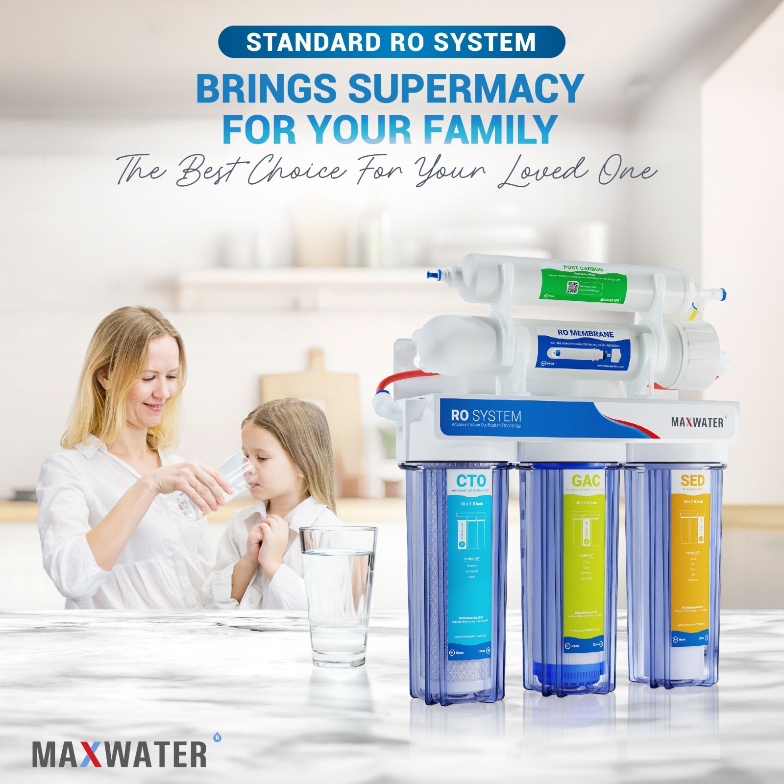 100 GPD Residential Drinking 5 stage Reverse Osmosis System Max Water USA Filter