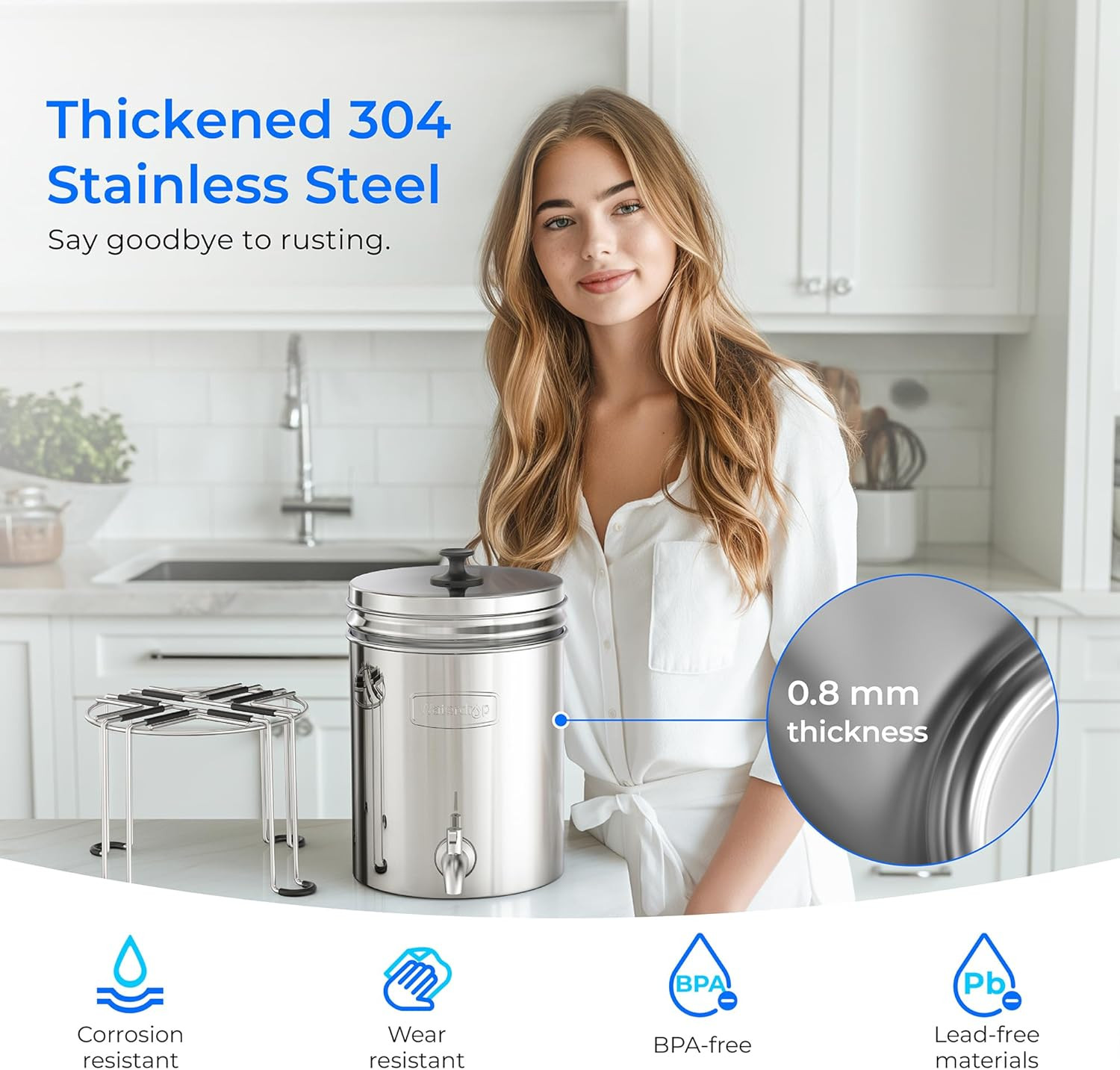 Upgrade Gravity-Fed Water Filter System, with Silver Ions Enhanced Filtration, R