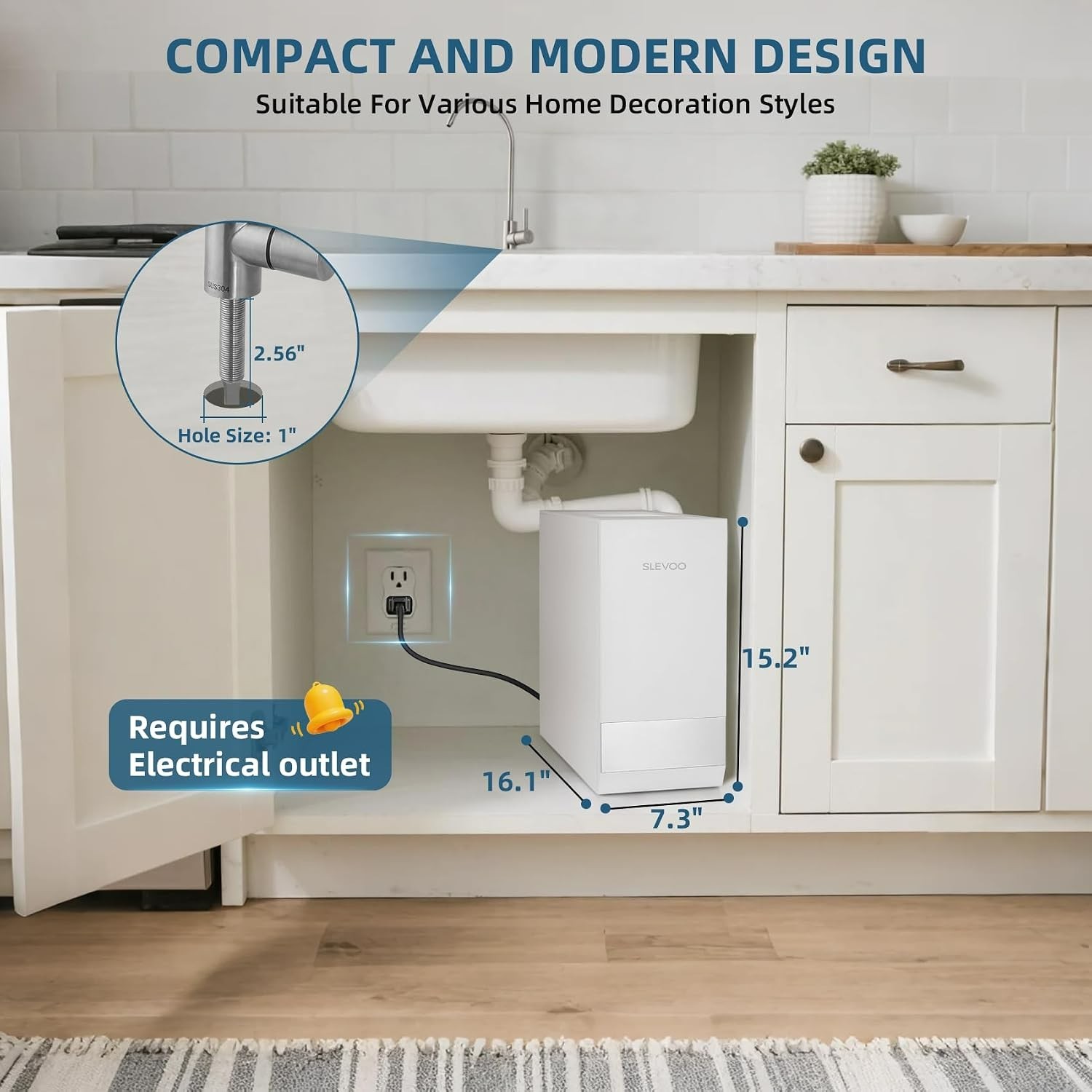 Slevoo SJ-RO75R Reverse Osmosis System 700Gal Under Sink RO Water Filtration