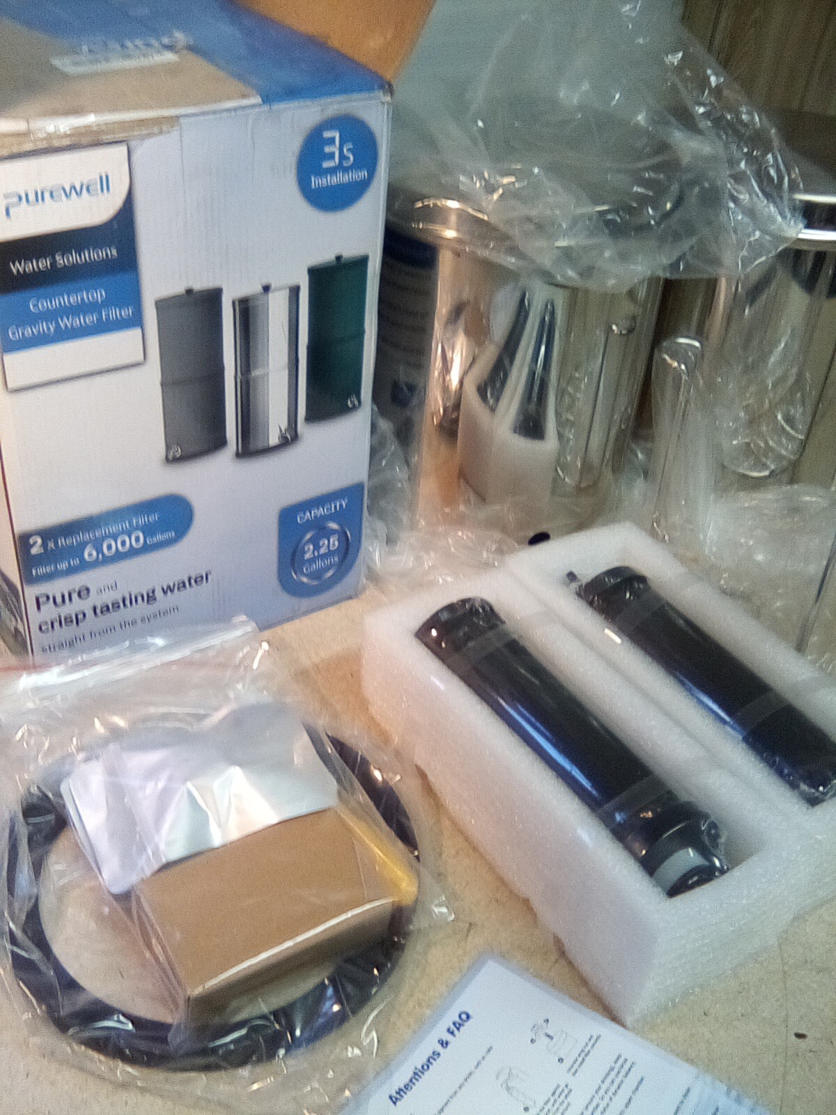 Purewell Countertop Gravity Water Filter 2.25 Gallons