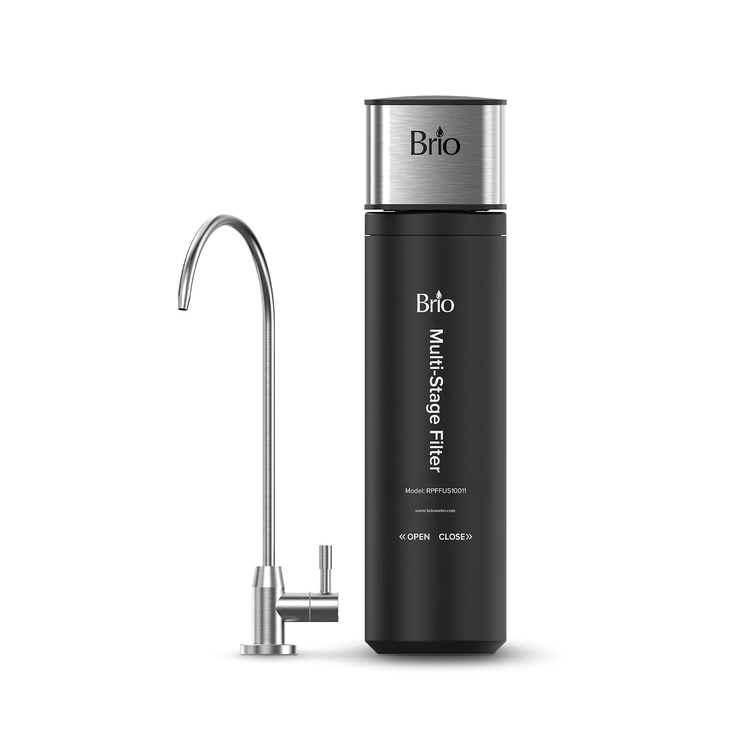 Brio Under Sink Drinking Water Filter 3-Stage 0.5 Micron w/ Faucet System