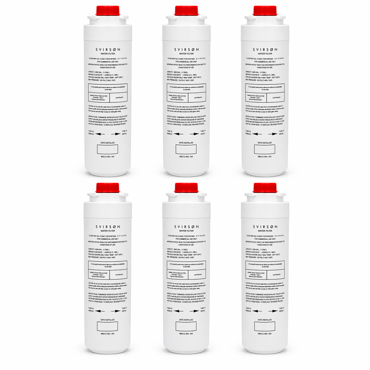 SVIRSON 51300C Water Filter Replacement for Elkay EWF3000 | 6 Pack | Best Deal