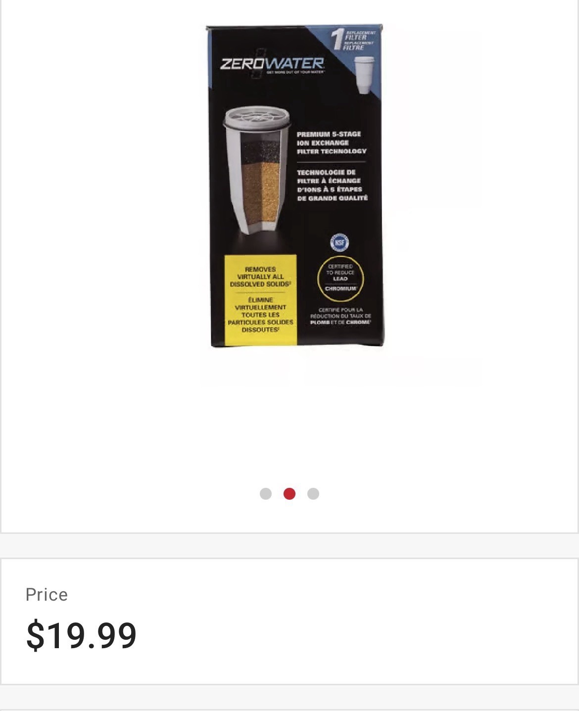 ONE Zero Water ZR-001 Replacement Filter Premium 5 Stage Ion Exchange