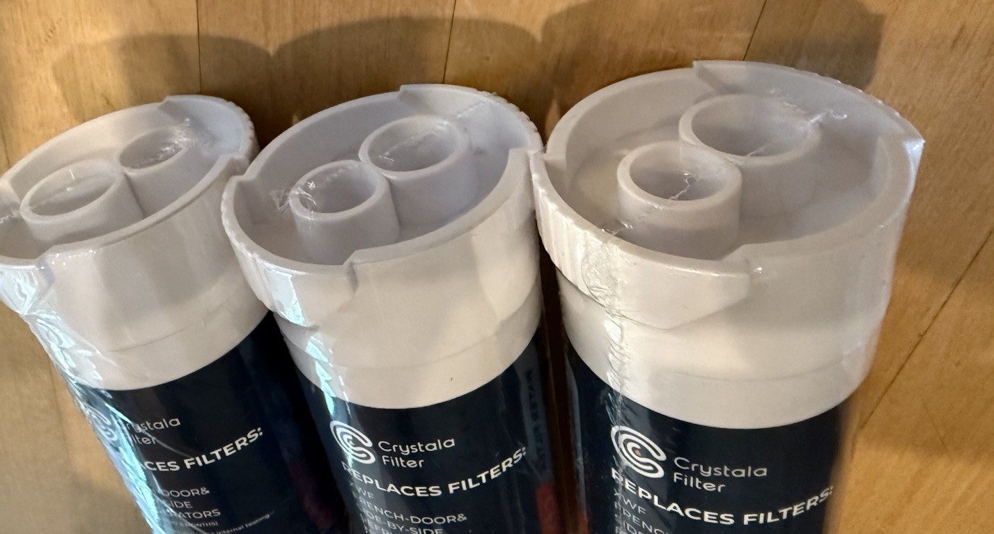 3 Crystala Replacement Water Filters XWF French Door &Side-by-side Refrigerators