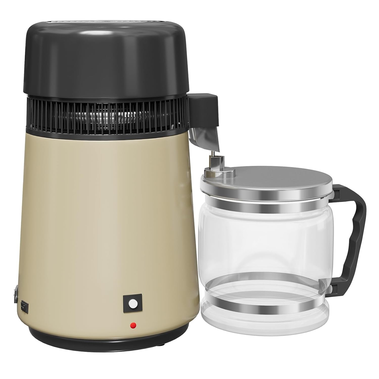 4L Stainless Steel Water Distiller 750W with Glass Jug, Gold/Red/Silver