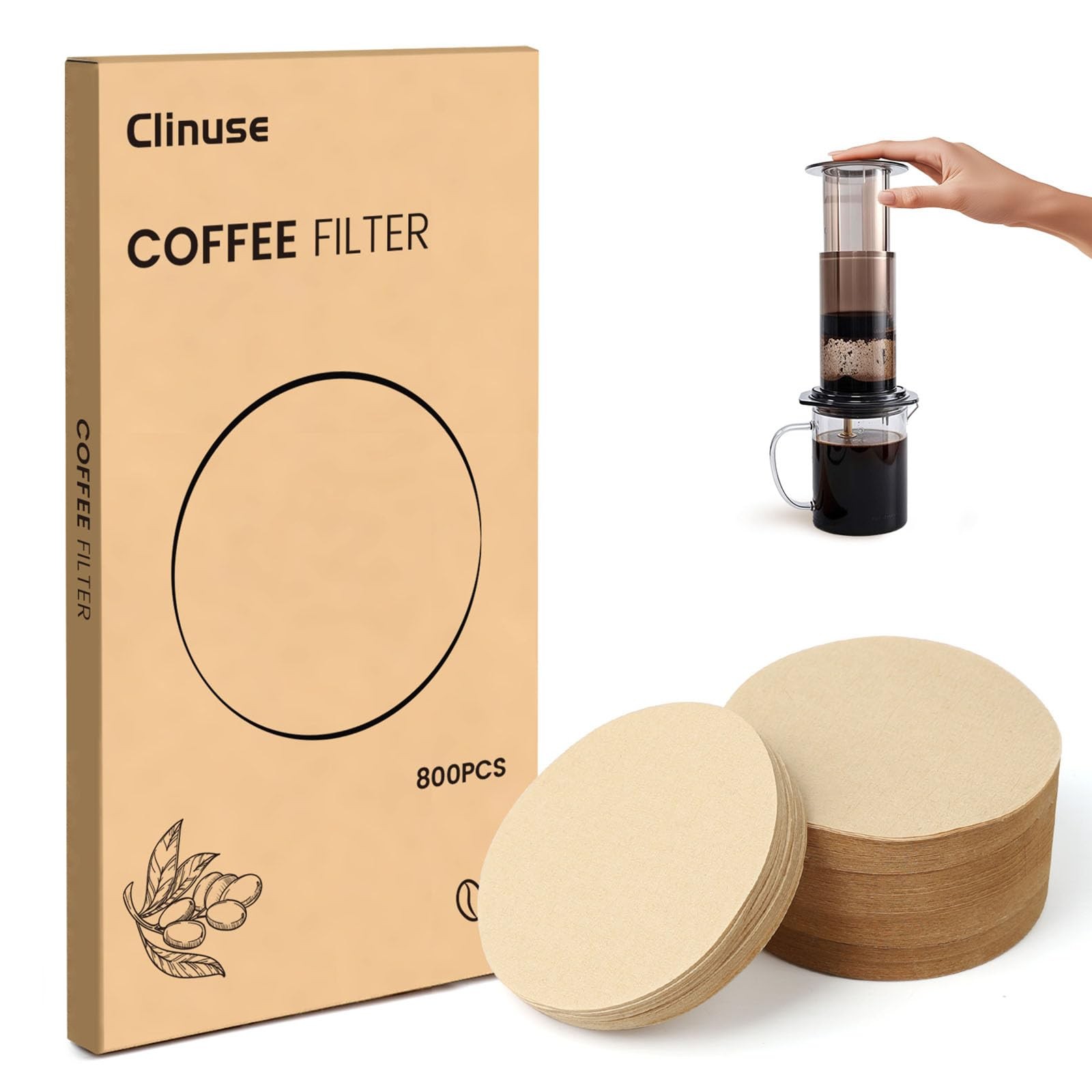 Replacement Coffee Filters Clinuse 800 Count, 2.5 inch, Primary Color