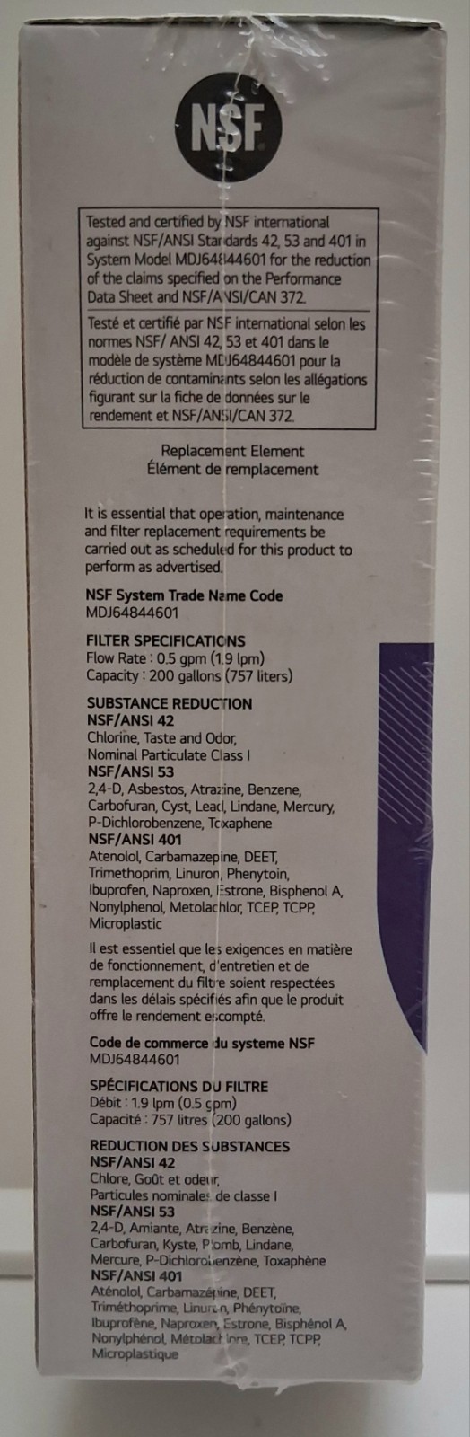 LG LT1000P Water Filter Replacement Cartridge LT1000PC/PCS – NSF (A13)