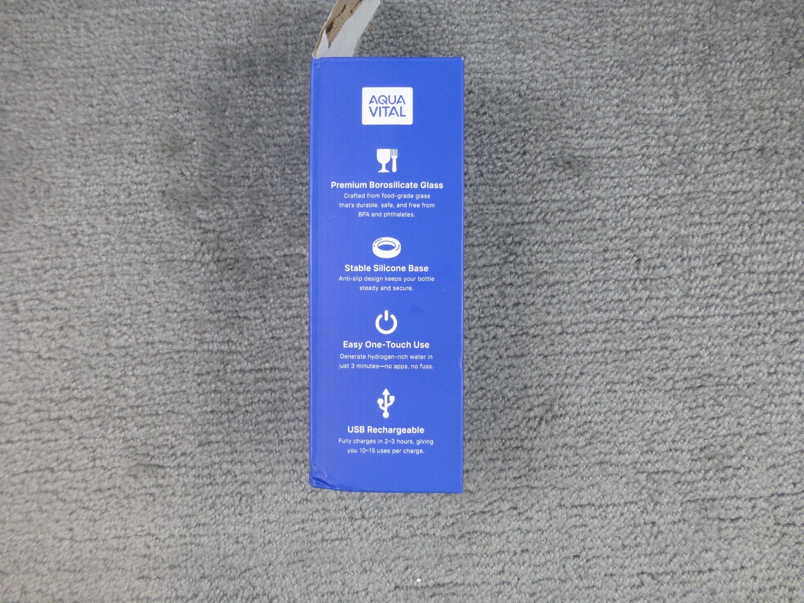 Aqua Vital Hydrogen Water Bottle 2025 Generator 16 oz/470 ml Open Box