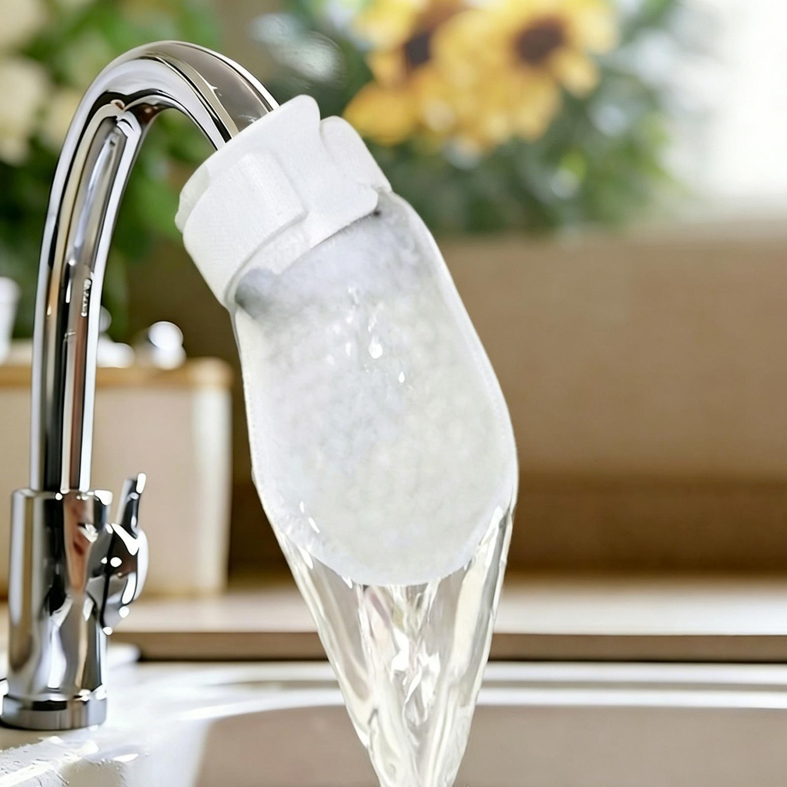 50PCS Cotton Filter Bag For Faucet, DIY Faucet Filter Cotton Bags Water Filters