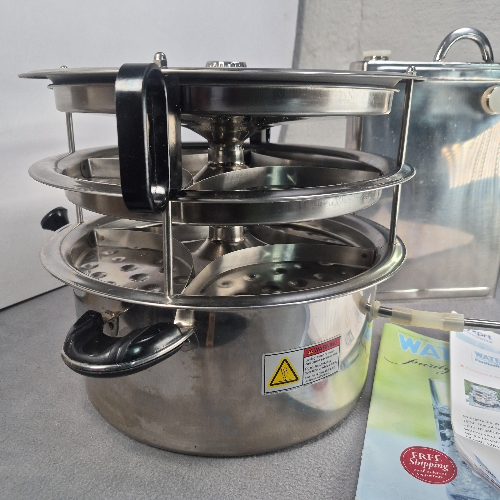 New Waterwise 1600 Non Electric Water Distiller Purifier Stainless Steel