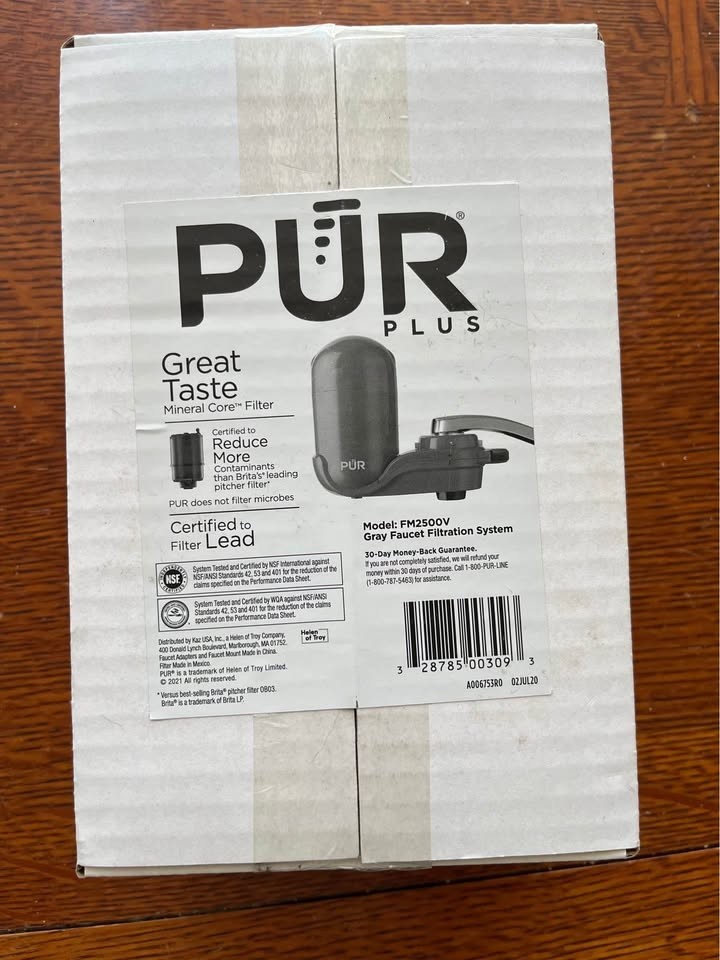New Pur Plus Gray Faucet Filtration System –