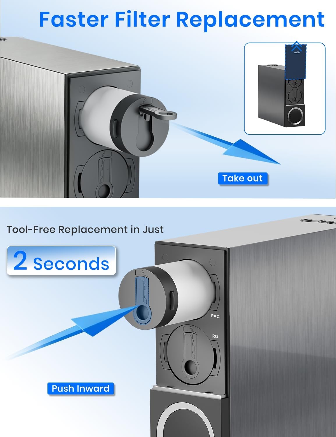OEMIRY 600 GPD Tankless Reverse Osmosis 7-Stage Under-Sink Water Filter